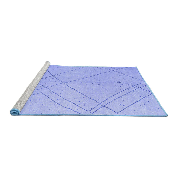Sideview of Machine Washable Oriental Blue Modern Rug, wshabs5034blu