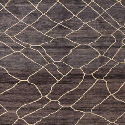 Square Machine Washable Abstract Rose Dust Purple Rug, wshabs5035