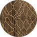 Round Oriental Brown Modern Rug, abs5035brn