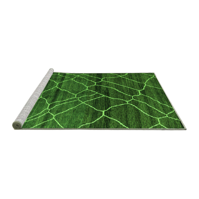 Sideview of Machine Washable Oriental Green Modern Area Rugs, wshabs5035grn