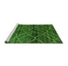 Sideview of Machine Washable Oriental Green Modern Area Rugs, wshabs5035grn