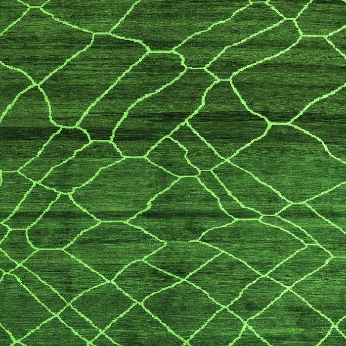 Square Machine Washable Oriental Green Modern Area Rugs, wshabs5035grn