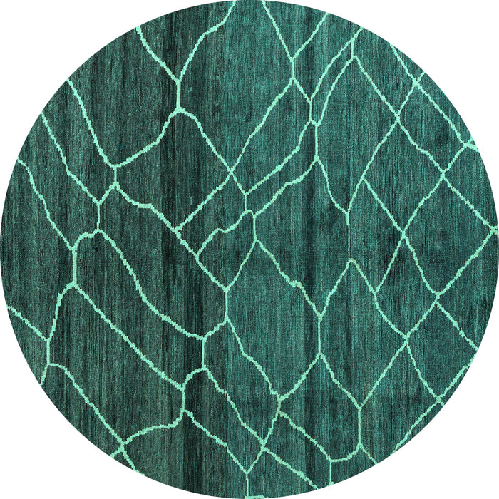 Round Oriental Turquoise Modern Rug, abs5035turq
