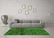 Machine Washable Oriental Green Modern Area Rugs in a Living Room,, wshabs5035grn