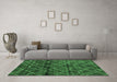 Machine Washable Oriental Emerald Green Modern Area Rugs in a Living Room,, wshabs5035emgrn