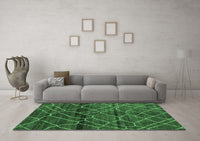 Machine Washable Oriental Emerald Green Modern Rug, wshabs5035emgrn