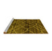 Sideview of Machine Washable Oriental Yellow Modern Rug, wshabs5035yw