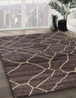 Machine Washable Abstract Rose Dust Purple Rug in a Family Room, wshabs5035