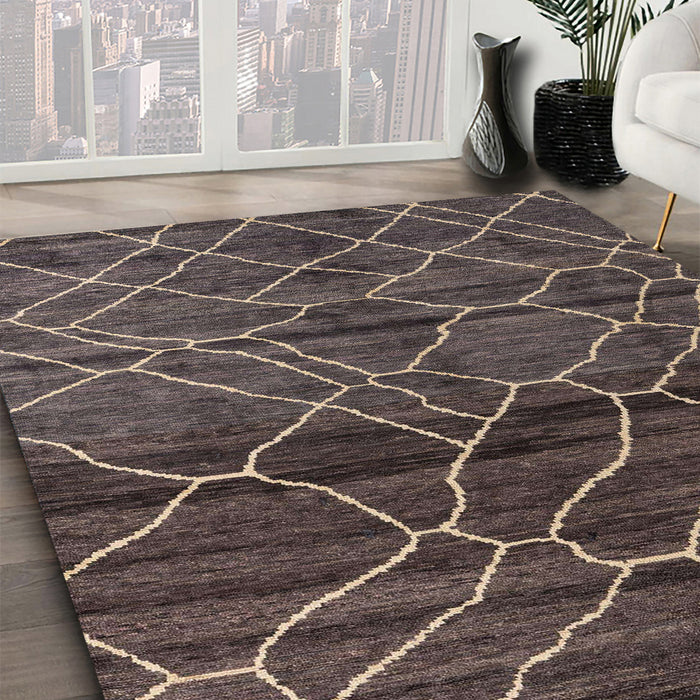 Machine Washable Abstract Rose Dust Purple Rug in a Family Room, wshabs5035