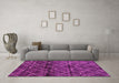 Machine Washable Oriental Pink Modern Rug in a Living Room, wshabs5035pnk