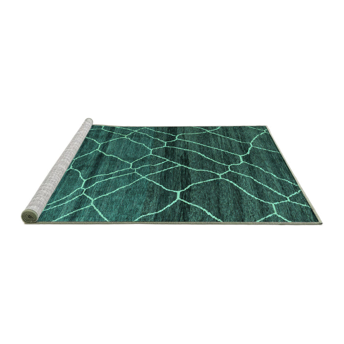 Sideview of Machine Washable Oriental Turquoise Modern Area Rugs, wshabs5035turq