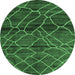 Round Oriental Emerald Green Modern Rug, abs5035emgrn