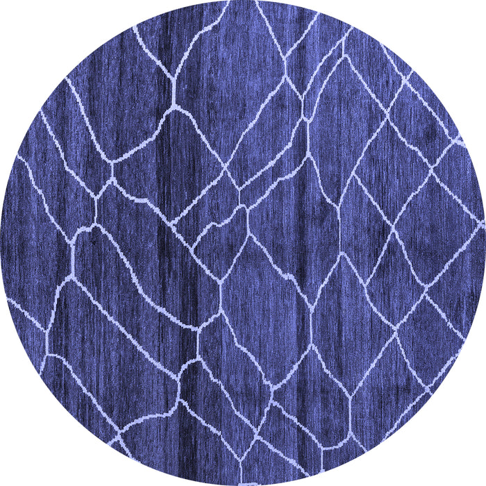 Round Oriental Blue Modern Rug, abs5035blu