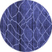 Round Oriental Blue Modern Rug, abs5035blu