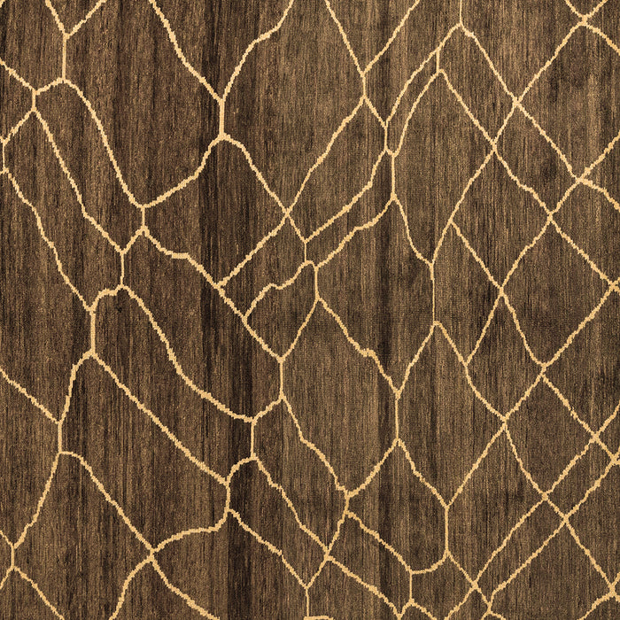 Square Machine Washable Oriental Brown Modern Rug, wshabs5035brn