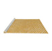 Sideview of Machine Washable Abstract Chrome Gold Yellow Rug, wshabs5036