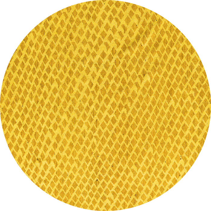 Round Machine Washable Oriental Yellow Modern Rug, wshabs5036yw