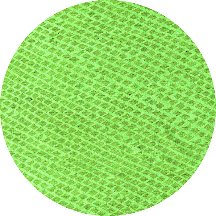 Round Machine Washable Oriental Green Modern Area Rugs, wshabs5036grn