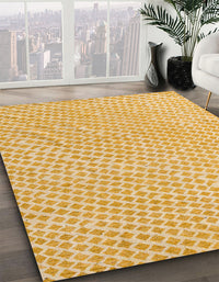 Abstract Chrome Gold Yellow Oriental Rug, abs5036