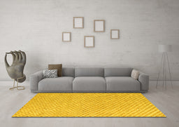 Machine Washable Oriental Yellow Modern Rug in a Living Room, wshabs5036yw