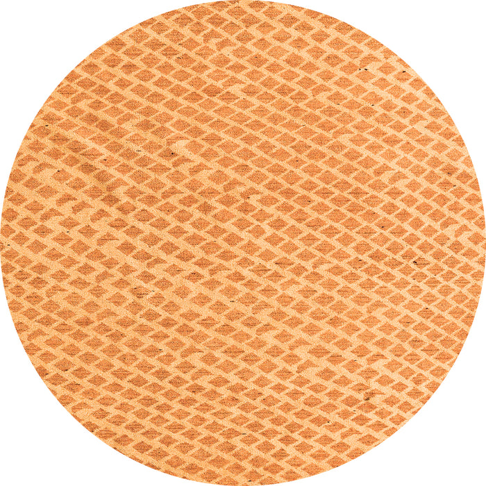 Round Machine Washable Oriental Orange Modern Area Rugs, wshabs5036org