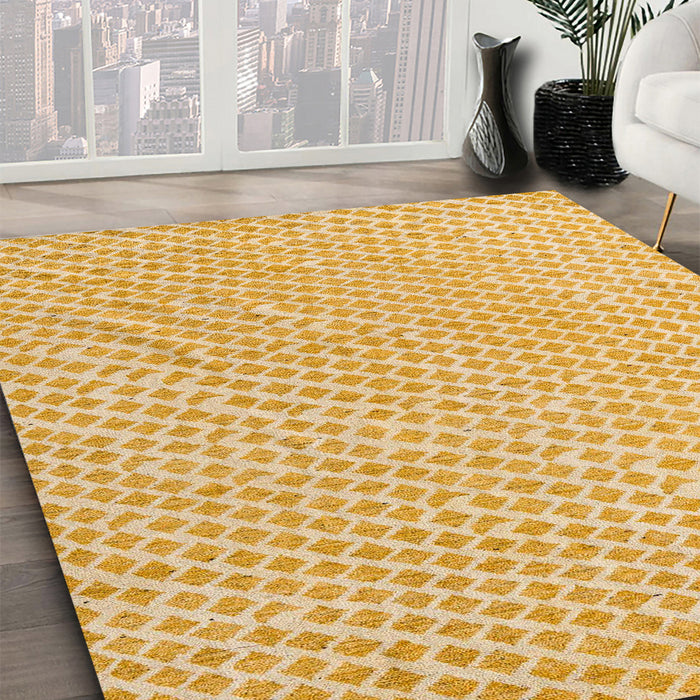 Machine Washable Abstract Chrome Gold Yellow Rug in a Family Room, wshabs5036