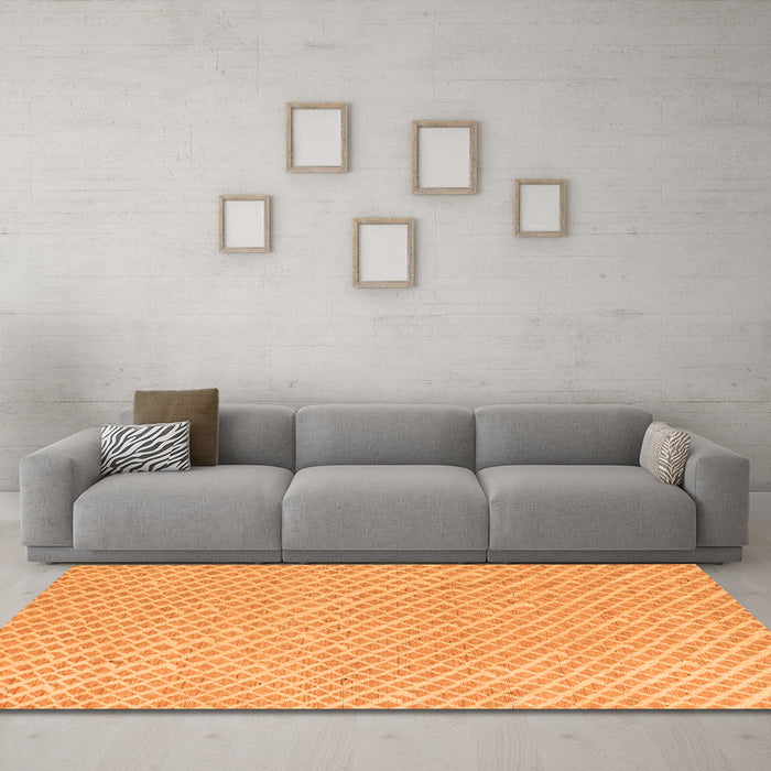 Machine Washable Oriental Orange Modern Area Rugs in a Living Room, wshabs5036org