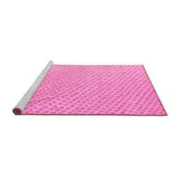 Sideview of Machine Washable Oriental Pink Modern Rug, wshabs5036pnk