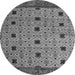 Round Oriental Gray Modern Rug, abs5037gry