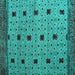 Square Oriental Turquoise Modern Rug, abs5037turq