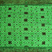 Square Machine Washable Oriental Green Modern Area Rugs, wshabs5037grn