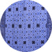 Round Oriental Blue Modern Rug, abs5037blu