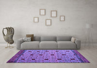 Machine Washable Oriental Purple Modern Rug, wshabs5037pur