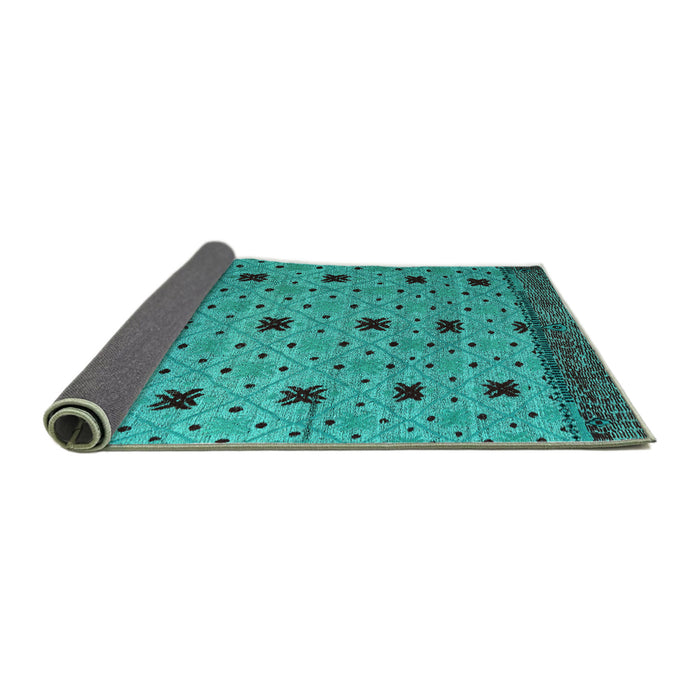 Sideview of Oriental Turquoise Modern Rug, abs5037turq