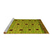 Sideview of Machine Washable Oriental Yellow Modern Rug, wshabs5037yw