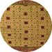 Round Oriental Orange Modern Rug, abs5037org