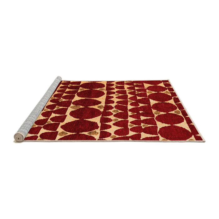 Sideview of Machine Washable Oriental Orange Modern Area Rugs, wshabs5038org