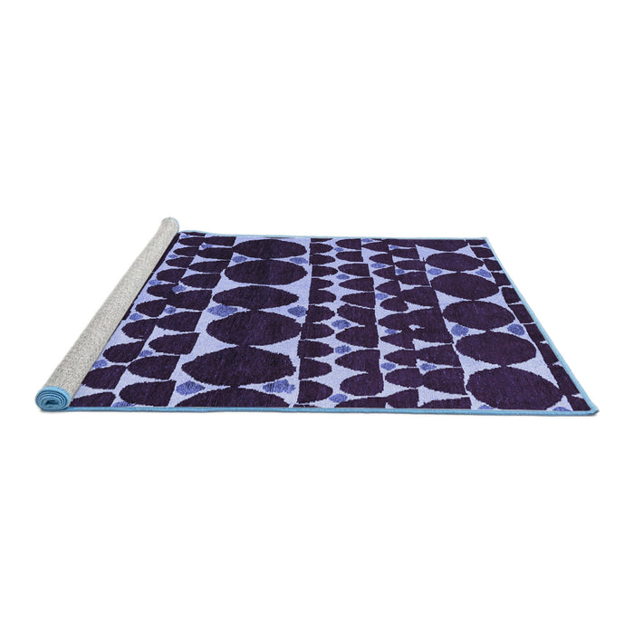 Sideview of Machine Washable Oriental Blue Modern Rug, wshabs5038blu