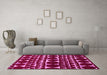 Machine Washable Oriental Pink Modern Rug in a Living Room, wshabs5038pnk