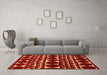 Machine Washable Oriental Orange Modern Area Rugs in a Living Room, wshabs5038org