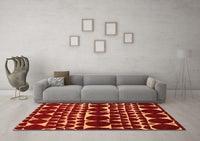 Machine Washable Oriental Orange Modern Rug, wshabs5038org