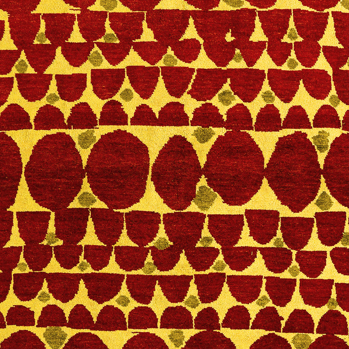 Machine Washable Oriental Yellow Modern Rug, wshabs5038yw