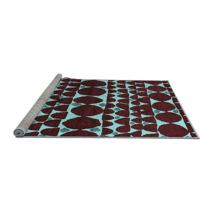 Sideview of Machine Washable Oriental Light Blue Modern Rug, wshabs5038lblu