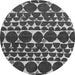 Round Oriental Gray Modern Rug, abs5038gry