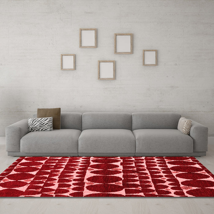 Modern Red Washable Rugs