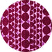 Round Oriental Pink Modern Rug, abs5038pnk