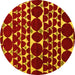 Round Oriental Yellow Modern Rug, abs5038yw