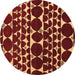 Round Oriental Brown Modern Rug, abs5038brn