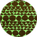 Round Oriental Green Modern Rug, abs5038grn