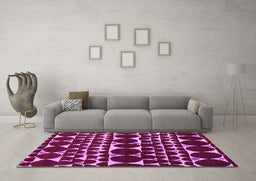 Machine Washable Oriental Purple Modern Area Rugs in a Living Room, wshabs5038pur